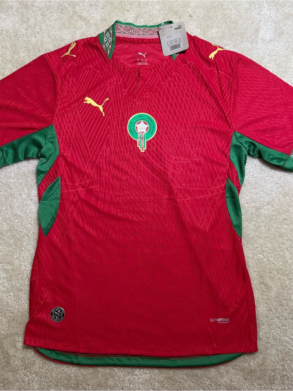 Puma Morocco National Team Red Soccer Jersey (Medium)